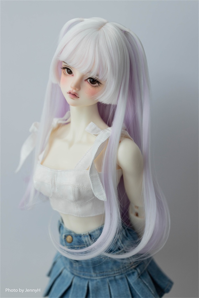【カカ星球】【7-8,8.5-9inch】ドールウィッグ 小悪魔ハーフツイン メッシュ