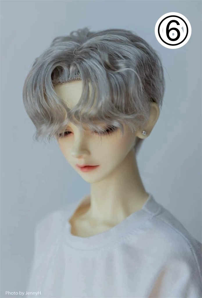 【カカ星球】【7-8inch】ドールウィッグ カール センター分け