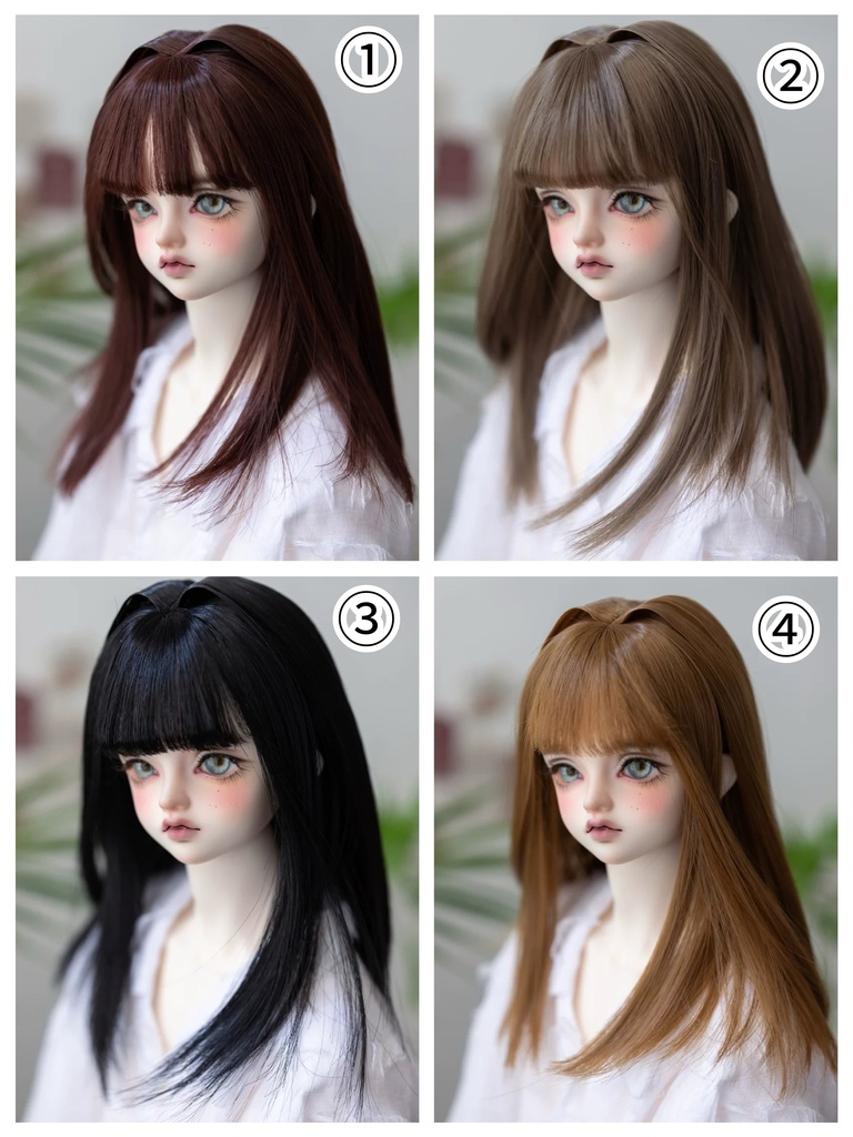 【咔咔星球】【6-7,7-8,8.5-9inch】ドールウィッグ ミニインテーク セミロング(取寄せ)