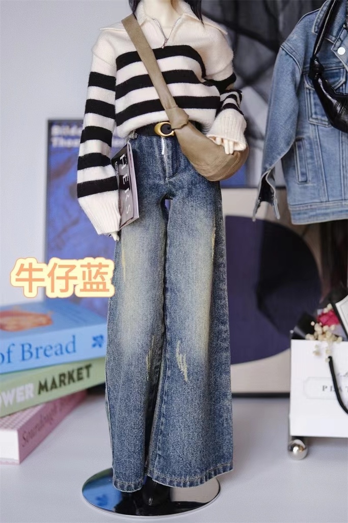 【カカ星球】【1/4】ドール服 デニムパンツ 2タイプ