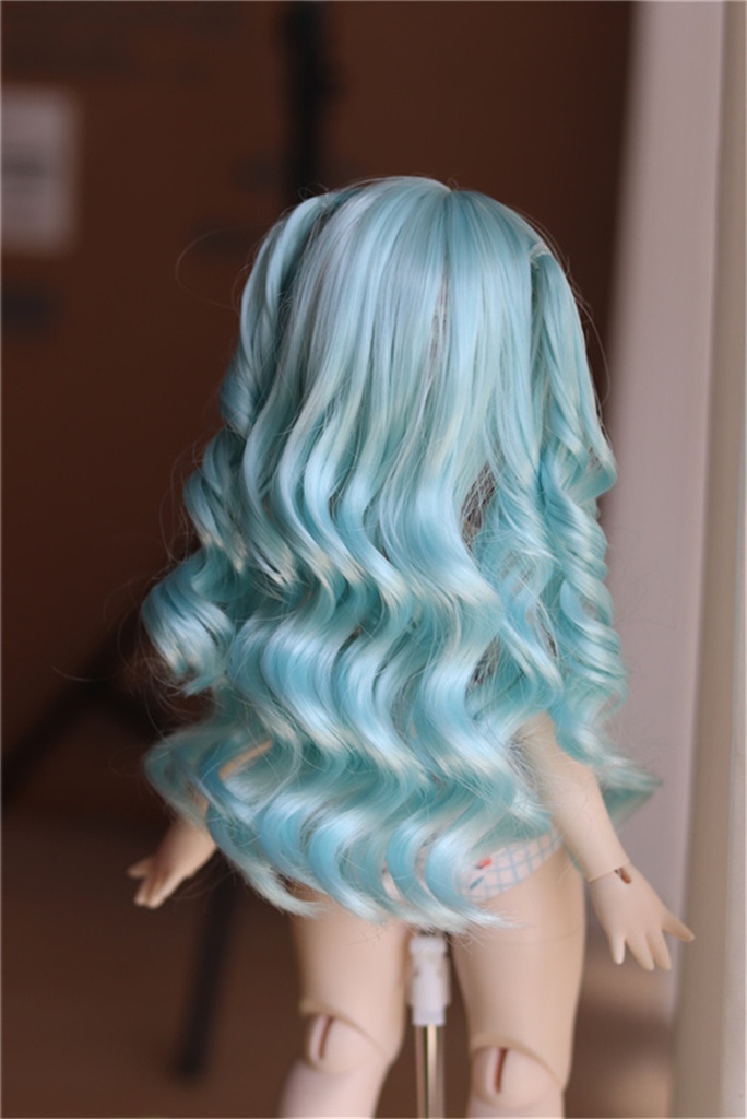 【カカ星球】【6-7, 7-8, 8.5-9inch】ドールウィッグ ウェーブハーフツイン