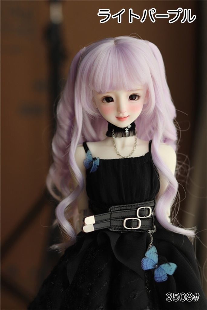 【カカ星球】【6-7, 7-8, 8.5-9inch】ドールウィッグ ウェーブハーフツイン