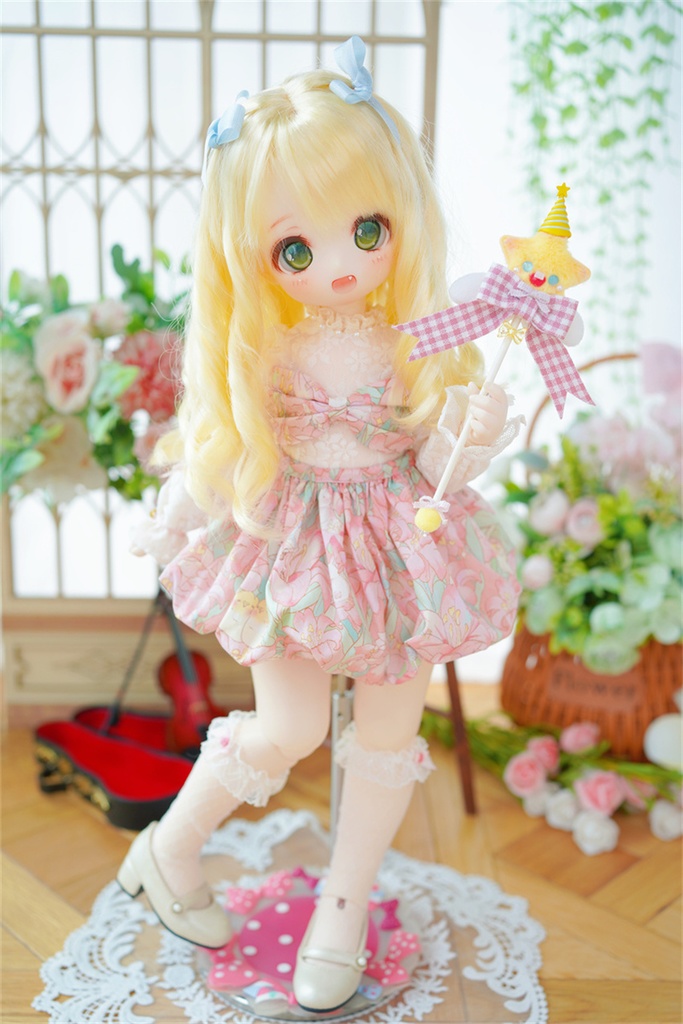 【カカ星球】【7−8, 8.5-9inch】ドールウィッグ カールハーフツイン