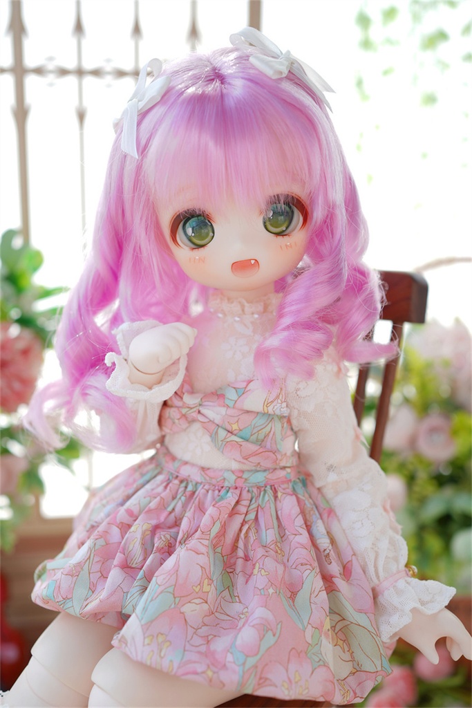 【カカ星球】【7−8, 8.5-9inch】ドールウィッグ カールハーフツイン