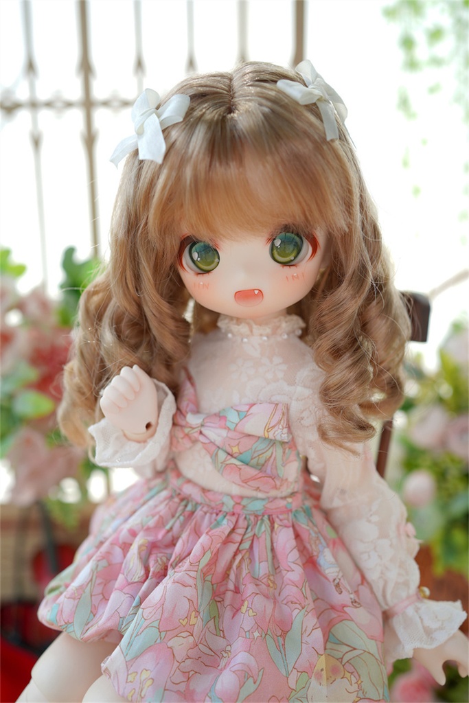 【カカ星球】【7−8, 8.5-9inch】ドールウィッグ カールハーフツイン