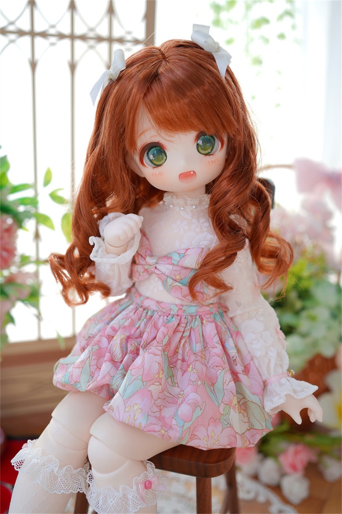 【カカ星球】【7−8, 8.5-9inch】ドールウィッグ カールハーフツイン