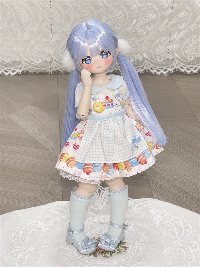 【カカ星球】【7-8, 8.5-9inch】ドールウィッグ 前髪セットツインテール