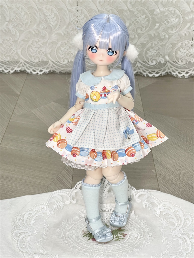 【カカ星球】【7-8, 8.5-9inch】ドールウィッグ 前髪セットツインテール