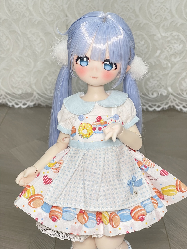 【カカ星球】【7-8, 8.5-9inch】ドールウィッグ 前髪セットツインテール