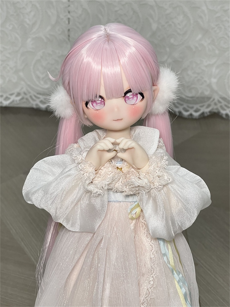 【カカ星球】【7-8, 8.5-9inch】ドールウィッグ 前髪セットツインテール