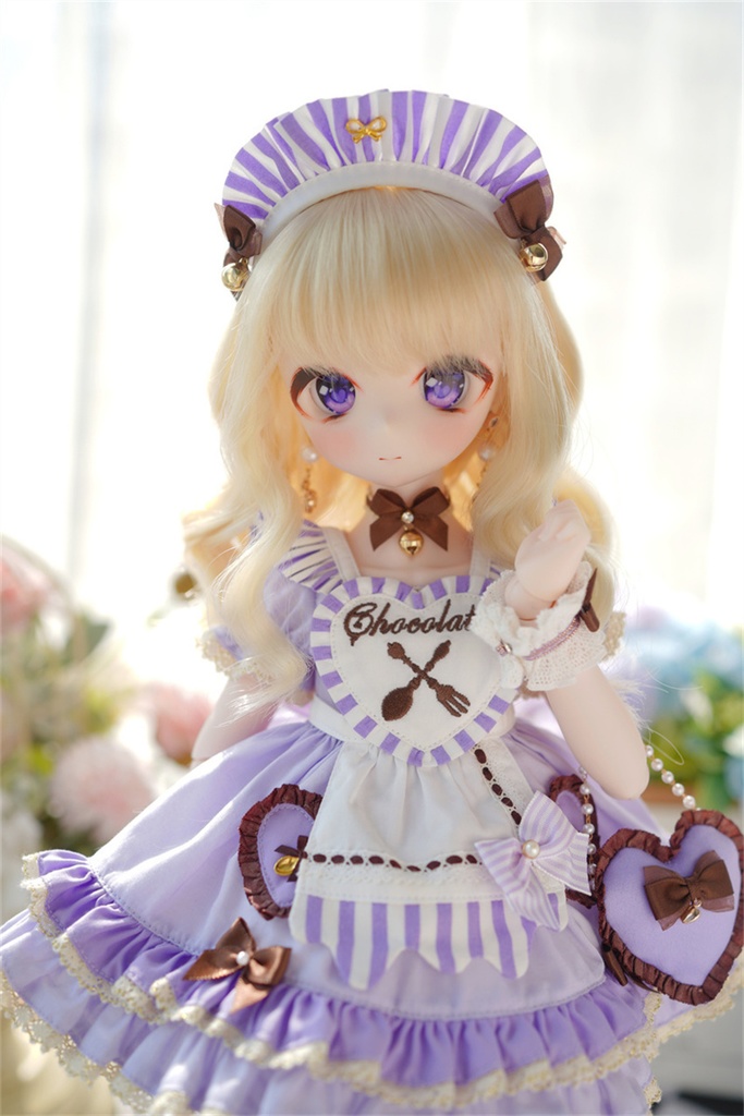 【カカ星球】【8.5-9inch】ドールウィッグ ふんわりパーマスタイル