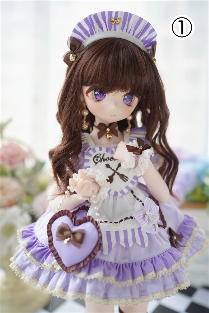 【カカ星球】【8.5-9inch】ドールウィッグ ふんわりパーマスタイル