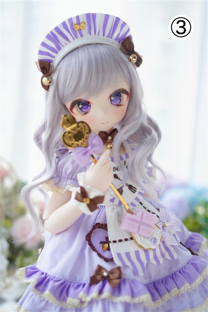 【カカ星球】【8.5-9inch】ドールウィッグ ふんわりパーマスタイル