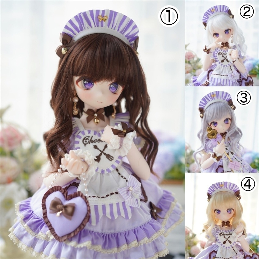 【カカ星球】【8.5-9inch】ドールウィッグ ふんわりパーマスタイル