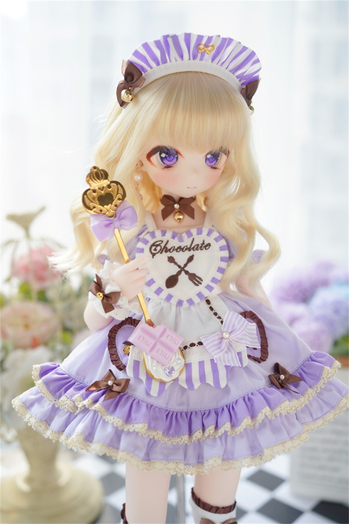【カカ星球】【8.5-9inch】ドールウィッグ ふんわりパーマスタイル