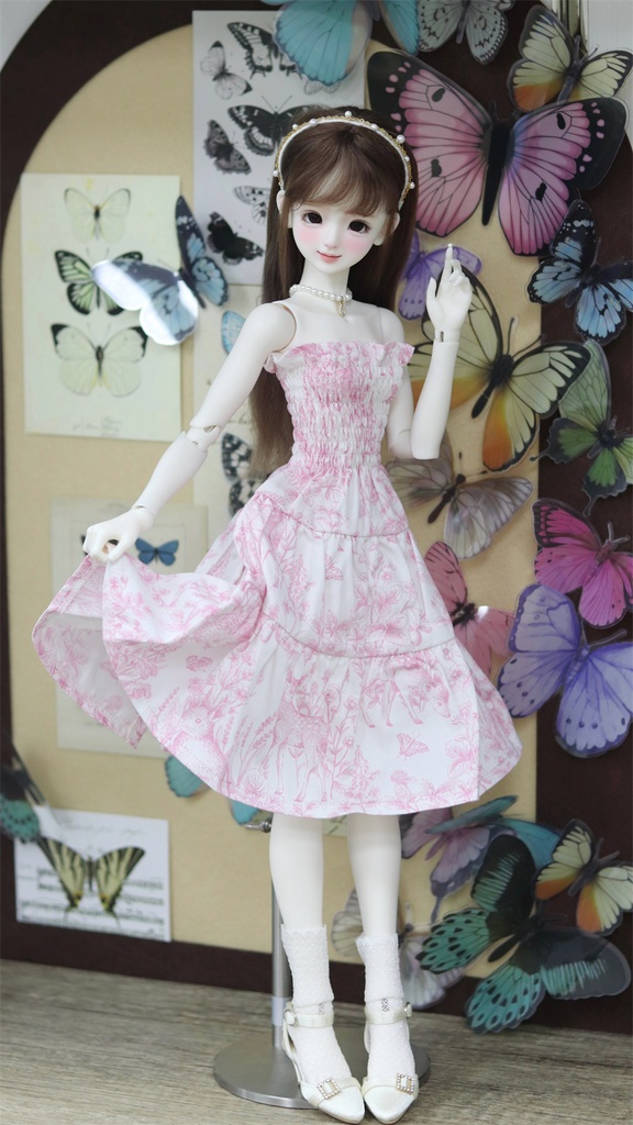 【カカ星球】【1/4,1/3】ドール服 シャーリングベアトップワンピース(取寄せ)