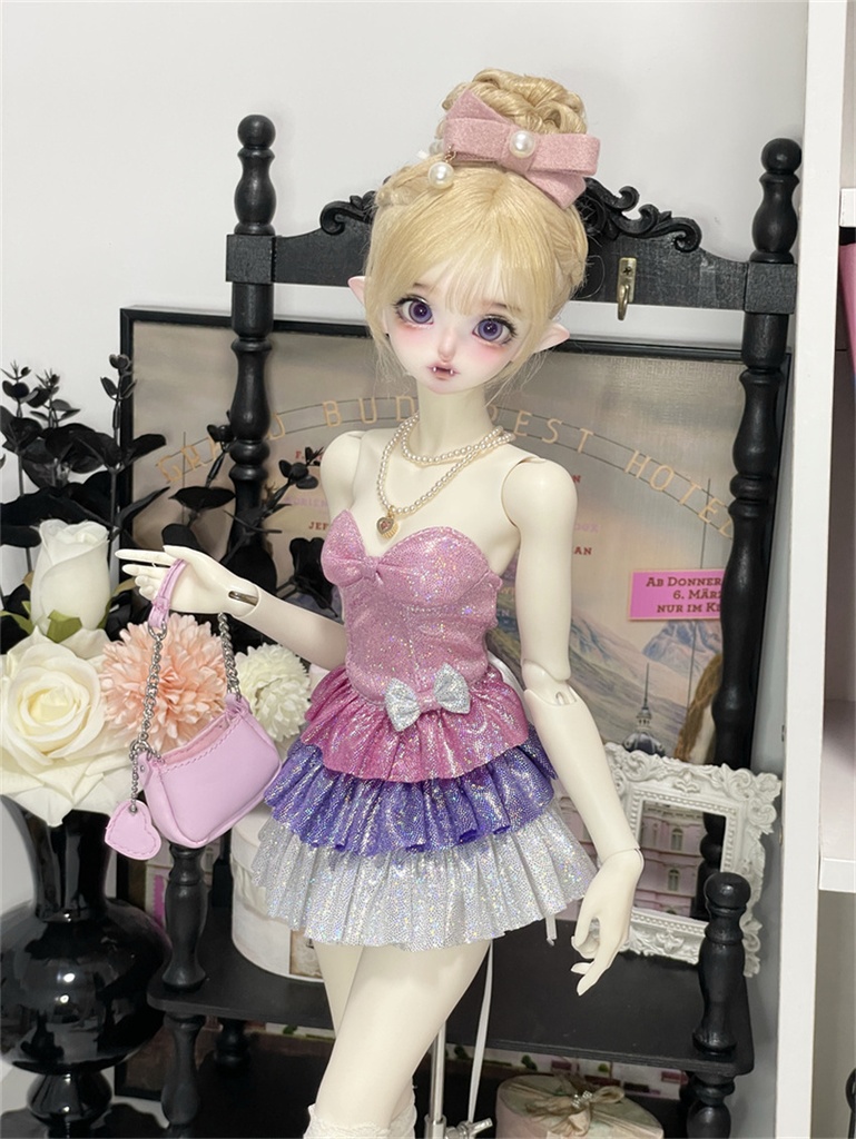 【カカ星球】ドール用服 1/4 1/3 キラキラアイドルワンピース MDD DD SD13 SD16