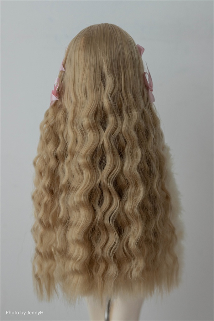 【カカ星球】【6-7,7-8,8.5-9inch】ドールウィッグ ワンレンウェーブ リボン