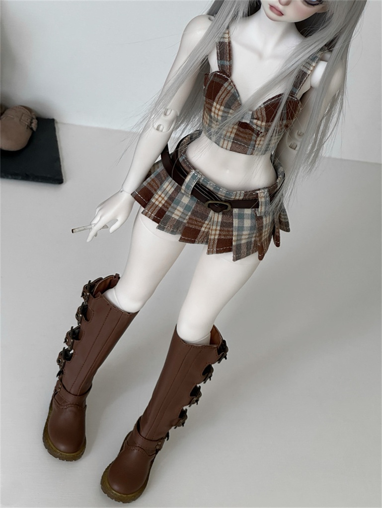 【カカ星球】【1/3,1/4】ドール服 ホルタープリーツスカートセット