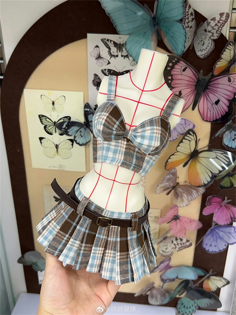 【カカ星球】【1/3,1/4】ドール服 ホルタープリーツスカートセット