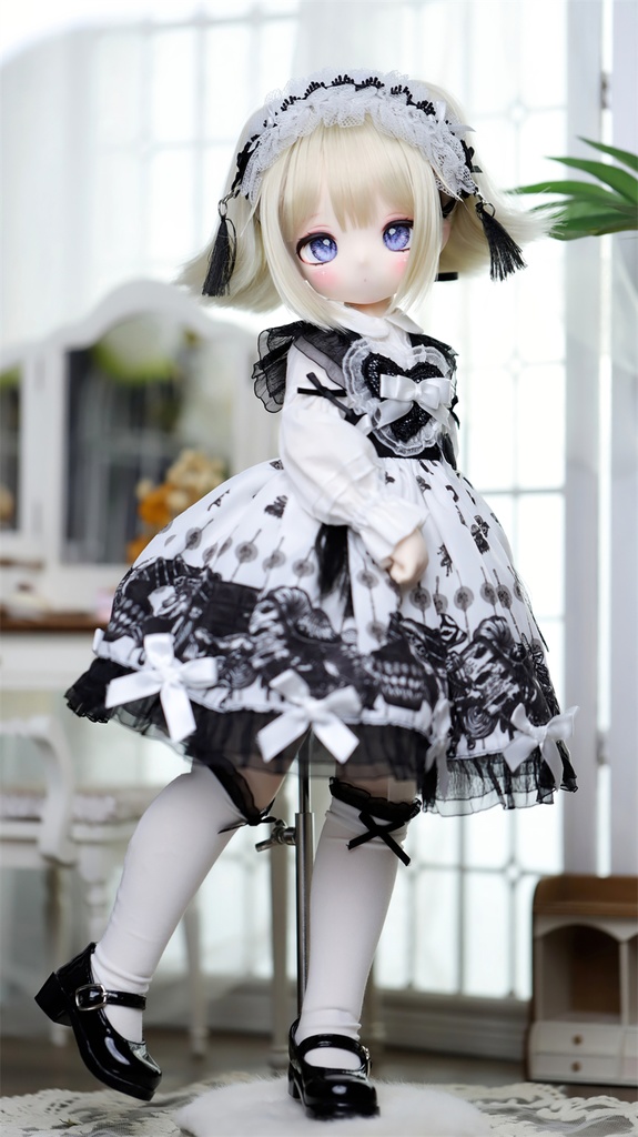 【カカ星球】【1/4】ドール服 モノクロジャンスカ ロリータ