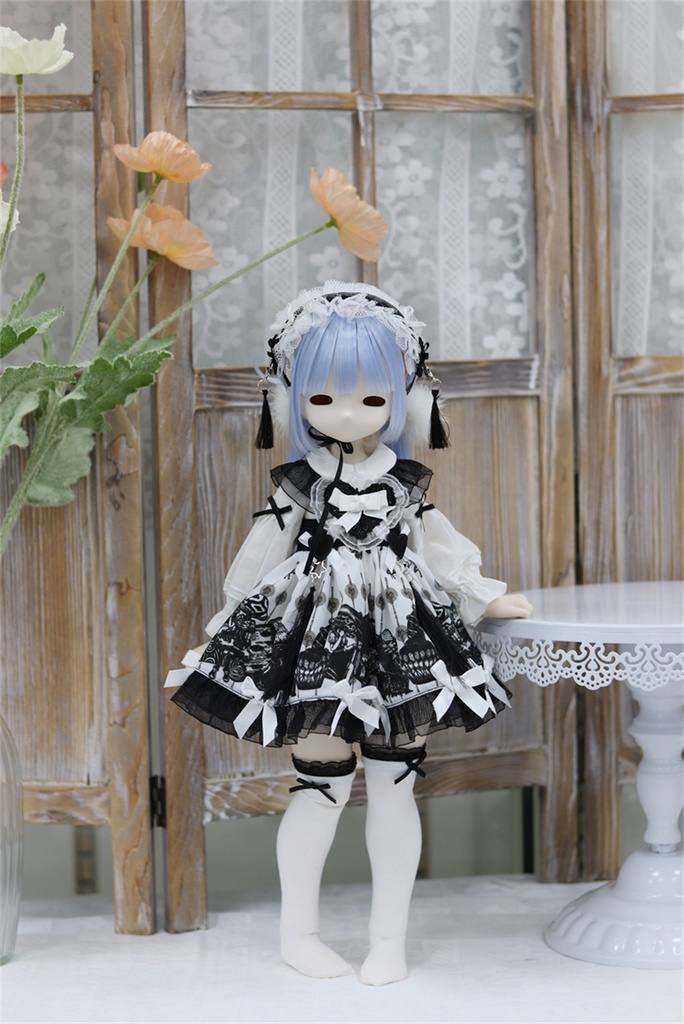 【カカ星球】【1/4】ドール服 モノクロジャンスカ ロリータ