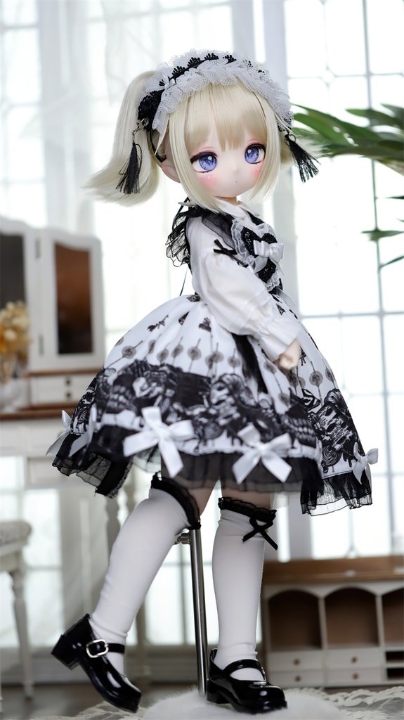 【カカ星球】【1/4】ドール服 モノクロジャンスカ ロリータ