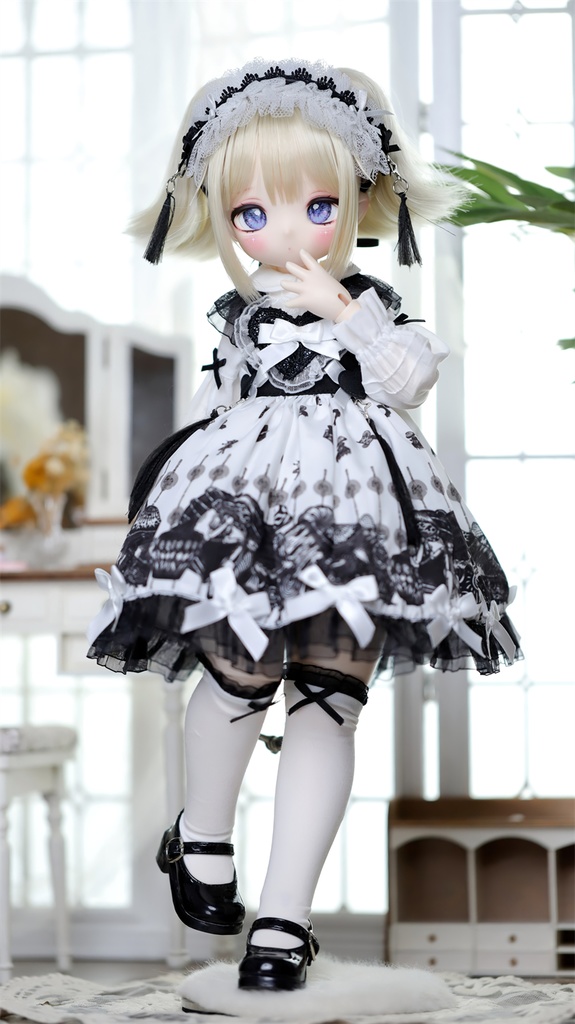 【カカ星球】【1/4】ドール服 モノクロジャンスカ ロリータ