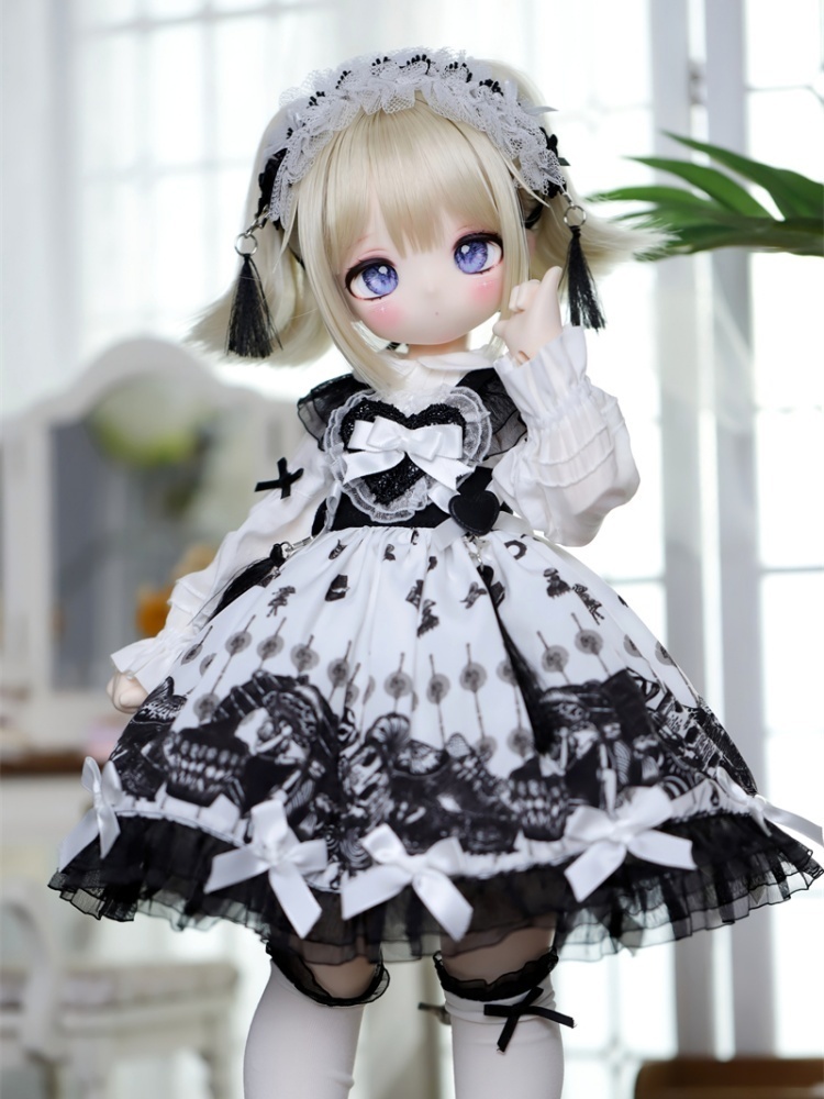 【カカ星球】【1/4】ドール服 モノクロジャンスカ ロリータ