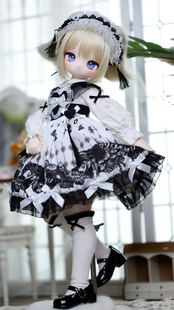 【カカ星球】【1/4】ドール服 モノクロジャンスカ ロリータ