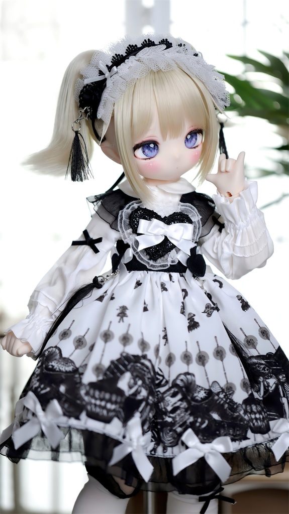【カカ星球】【1/4】ドール服 モノクロジャンスカ ロリータ