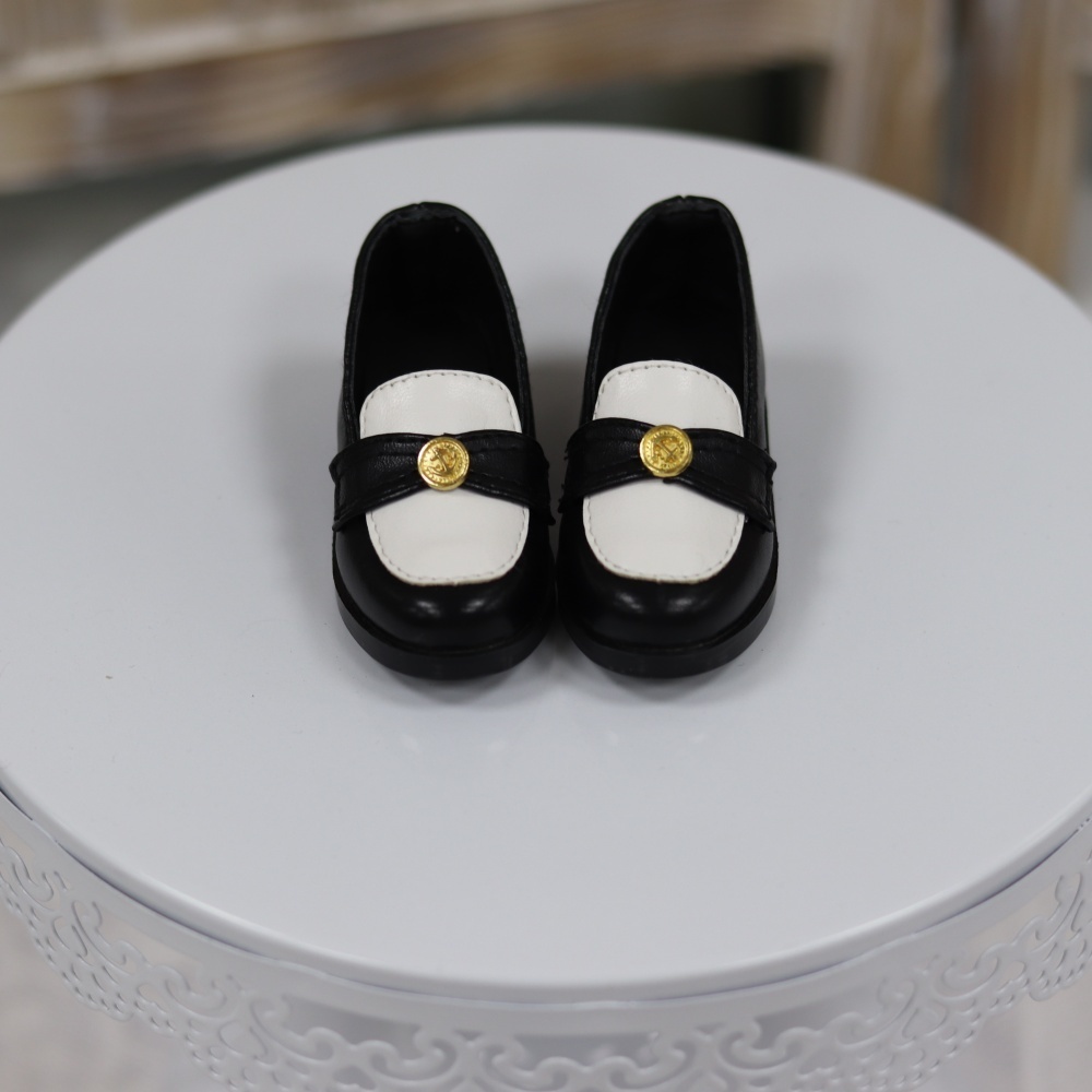 【カカ星球】【1/3】ドール靴 コインバックルバイカラーローファー