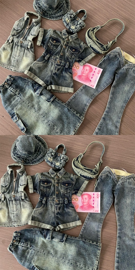 【カカ星球】【1/4,1/3】ドール服 ローライズジーンズ