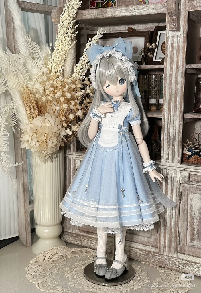 【1/4】ドール服 エプロン付きワンピース