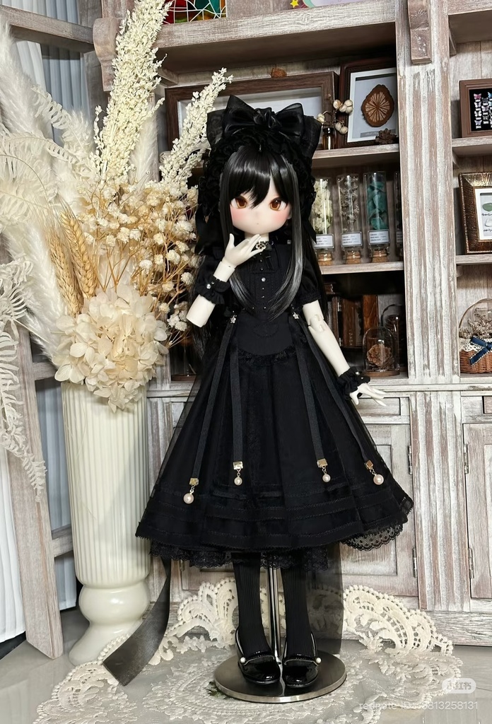 【1/4】ドール服 エプロン付きワンピース