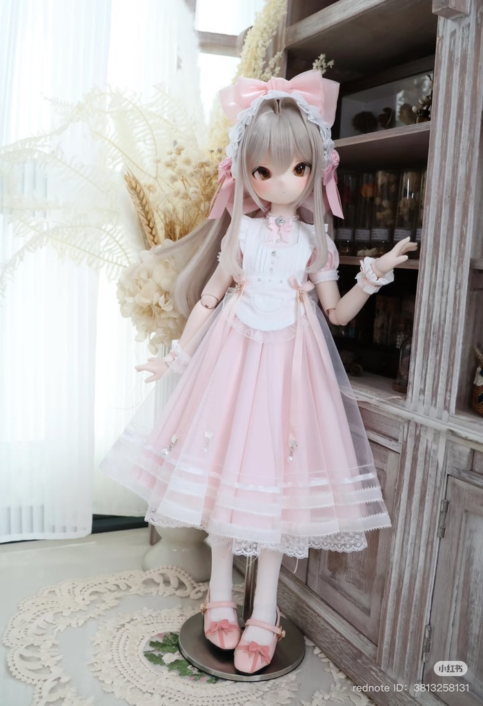 【1/4】ドール服 エプロン付きワンピース