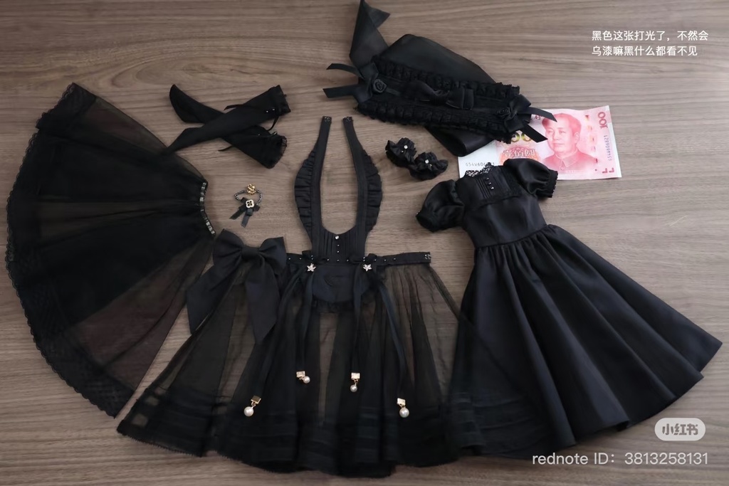 【1/4】ドール服 エプロン付きワンピース