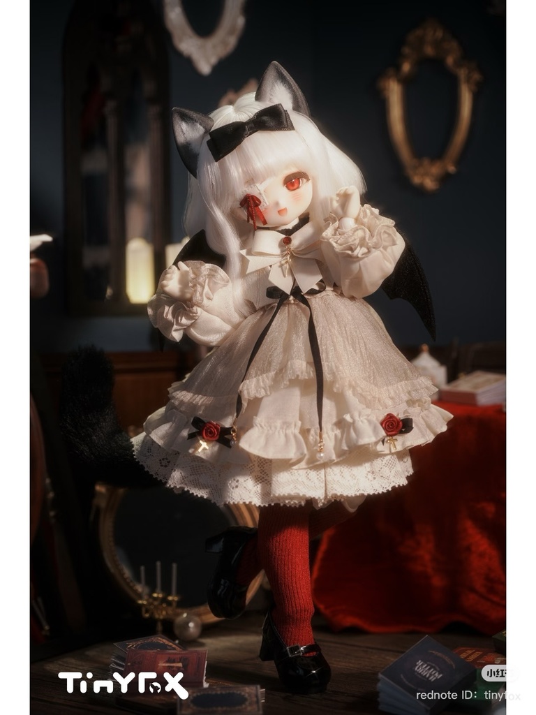 1/6サイズ ディーラー様製 幼SD tinyfox babykumako 甘々猫チョコ」Tinyfox・幼SD・1/6サイズ通用 ドール服 6点