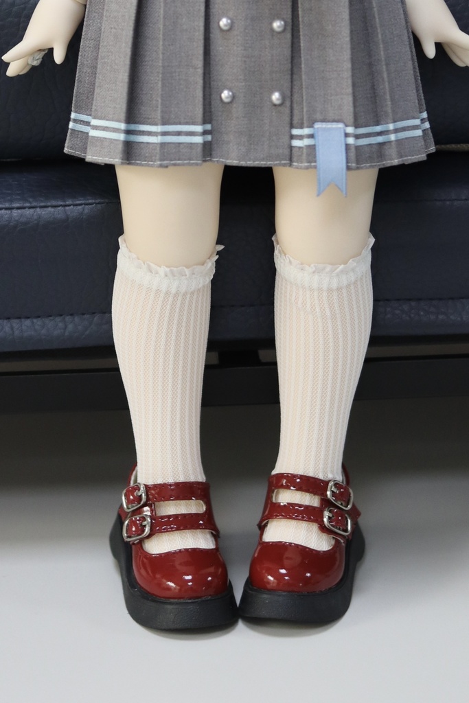 【カカ星球】【1/4】ドール靴 ダブルストラップ厚底シューズ