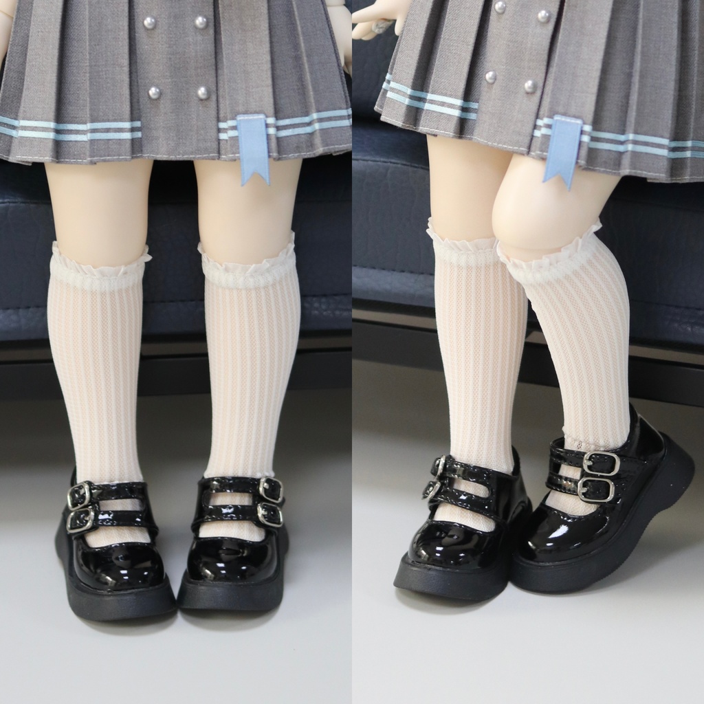 【カカ星球】【1/4】ドール靴 ダブルストラップ厚底シューズ