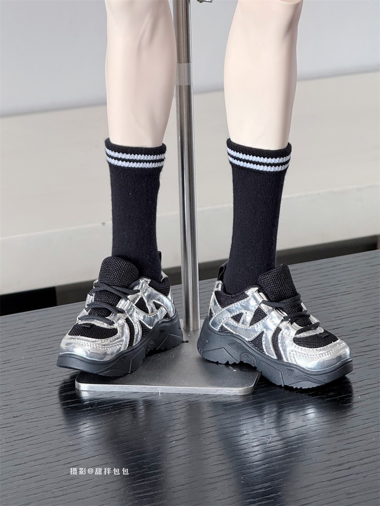 【カカ星球】【ID75】ドール靴 メタリックカラースニーカー ボリュームソール