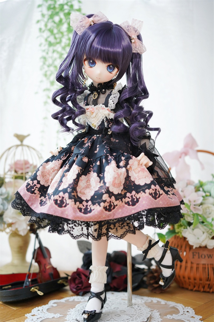 【カカ星球】【1/4】ドール靴 パール付きクロスベルトパンプス