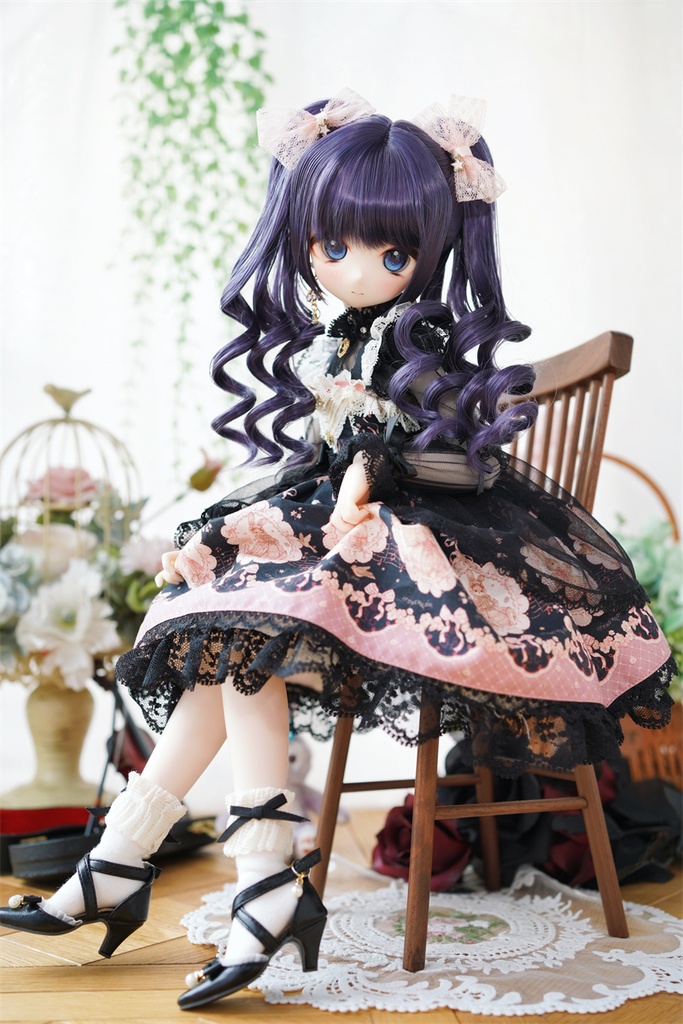 【カカ星球】【1/4】ドール靴 パール付きクロスベルトパンプス