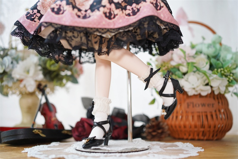 【カカ星球】【1/4】ドール靴 パール付きクロスベルトパンプス