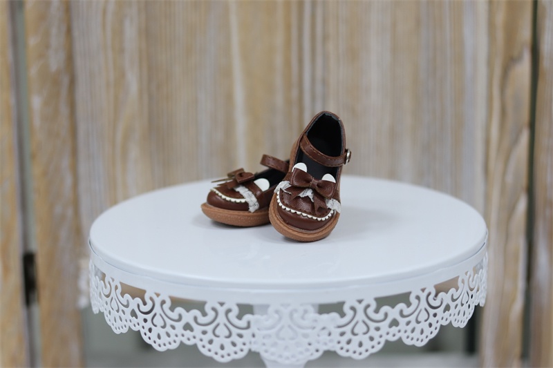 【カカ星球】【1/4,1/6】ドール靴 フリルくまちゃんシューズ