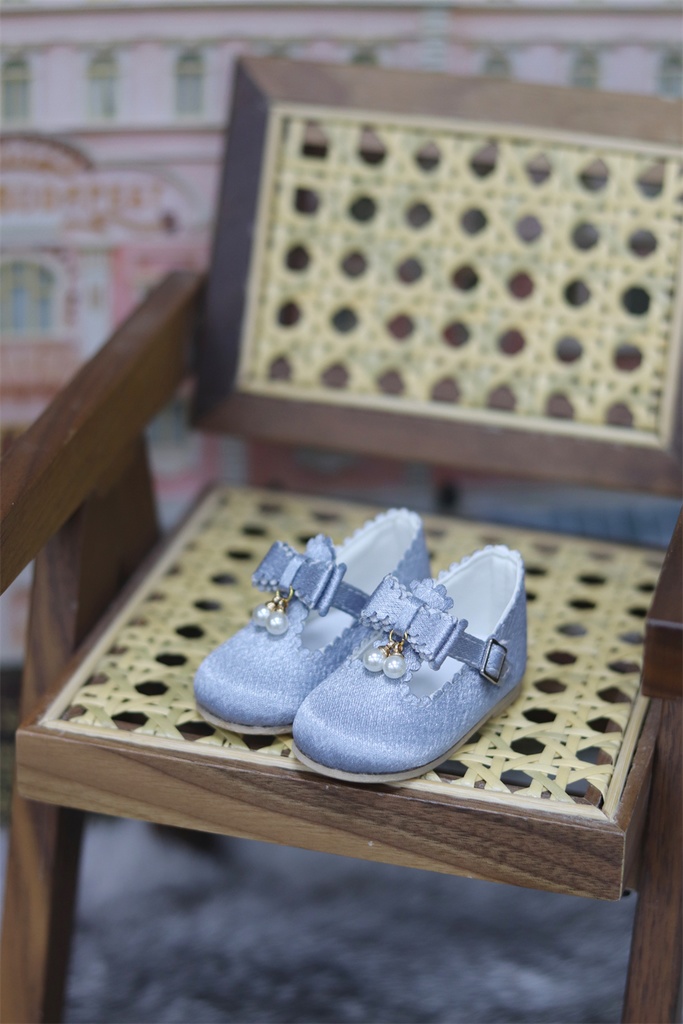 【カカ星球】【1/4】ドール靴 パール付きリボンサテンシューズ