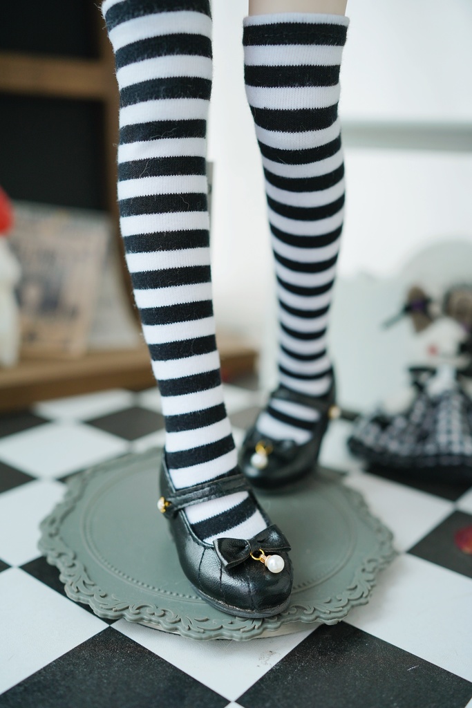 【カカ星球】【1/4】ドール靴 リボンストラップシューズ パール付き(取寄せ)