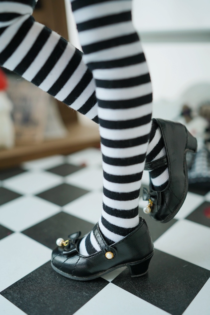 【カカ星球】【1/4】ドール靴 リボンストラップシューズ パール付き(取寄せ)