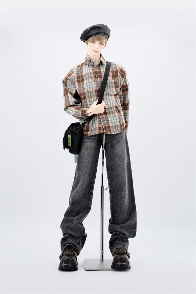 【カカ星球】【1/4,popo68,ID75】ドール服 デニムパンツ ダメージ加工