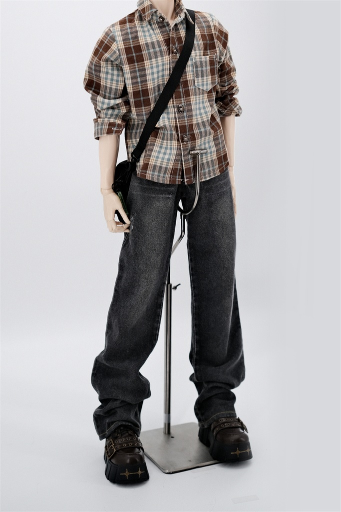 【カカ星球】【1/4,popo68,ID75】ドール服 デニムパンツ ダメージ加工